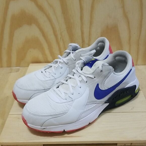 NIKE AIR MAX EXCEE MEN'S SHOES 2019 WHITE BLUE BRIGHT CACTUS SZ- 9 1/2 - Picture 2 of 9